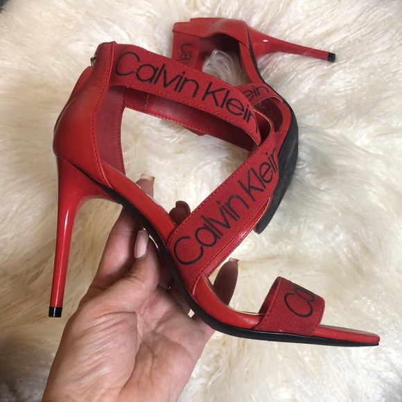 CALVIN KLEIN Red SALAS SANDALS - Picture 7 of 10